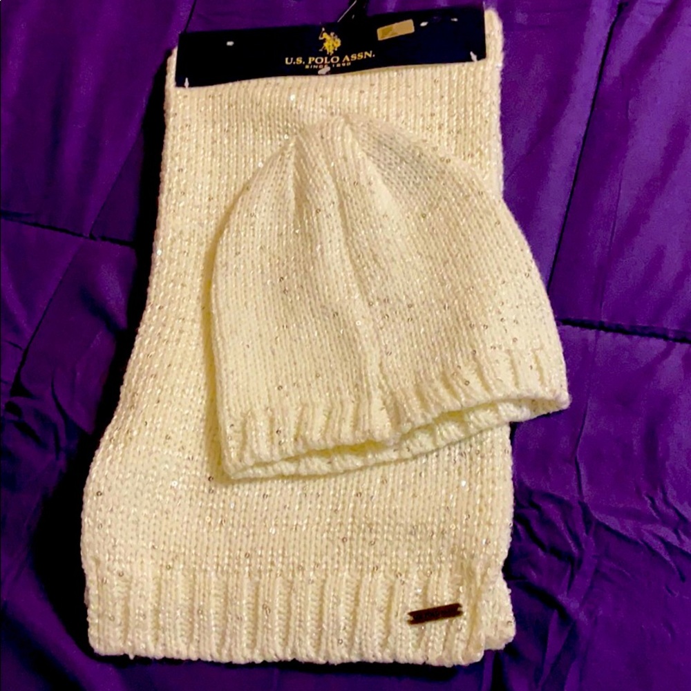 U.S. Polo Assn hat and scarf set